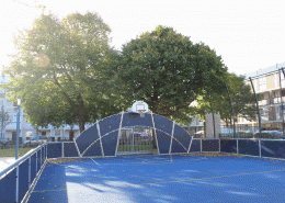 Active landscapes playground equipment East London Heavy duty Muga on polymeric sports surface with line markings 1 copy
